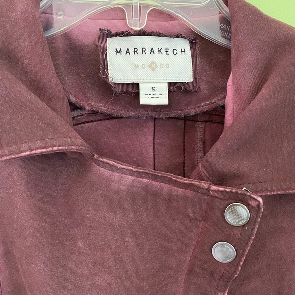 Anthropologie Marrakech Maroon Moto Jacket - Picture 4 of 10